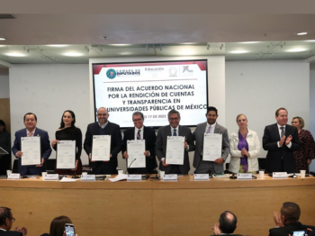 Firma del Acuerdo Nacional por la Rendición de Cuentas y Transparencia en las Universidades Públicas en México